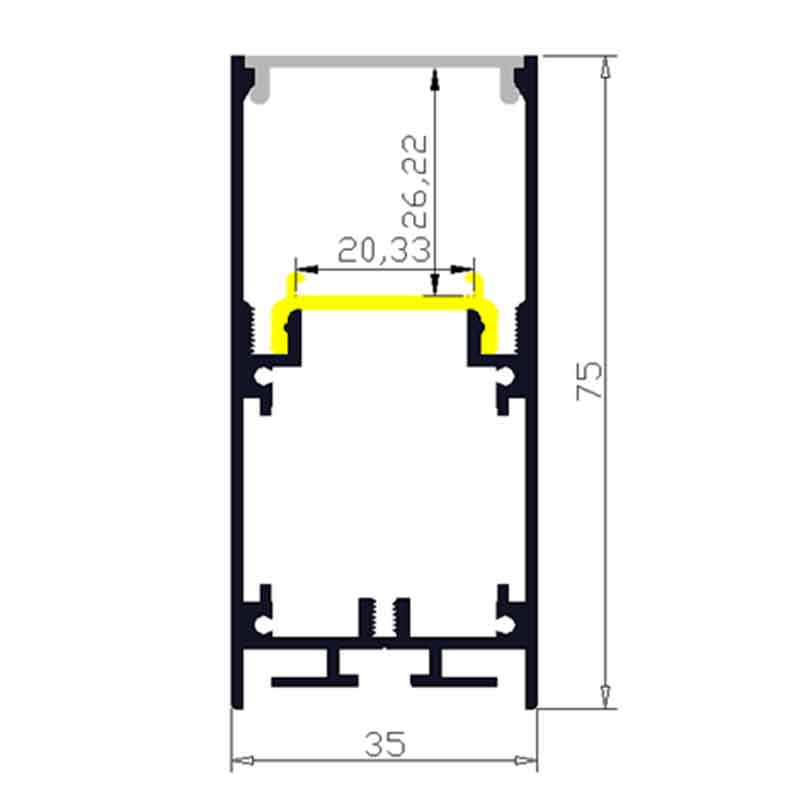 Profilé aluminium pour ruban LED LSP35-75 – vue 2