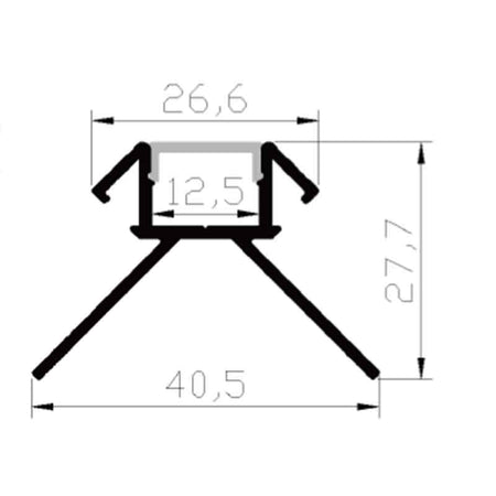 Profilé aluminium pour ruban LED LSP40-28 – vue 3