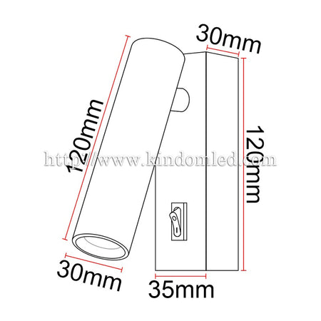 Liseuse murale LED KAZABED ALK03 – 3 W – vue 5