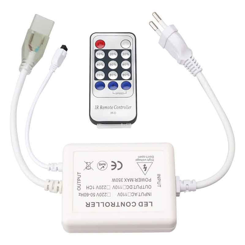 Contrôleur monochrome pour néon flex LED – télécommande IR, 5 A – vue 1