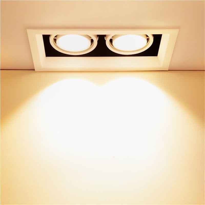 Spot encastrable orientable à grille KAZAGRILL DL – noir, 395 × 145 mm – vue 2