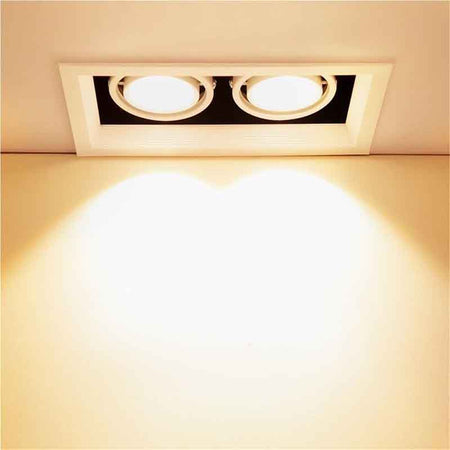 Spot encastrable orientable à grille KAZAGRILL DL – noir, 395 × 145 mm – vue 2