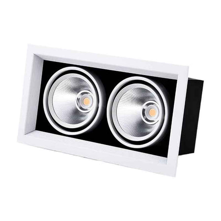 Spot encastrable orientable à grille KAZAGRILL DL – noir, 275 × 145 mm – vue 1