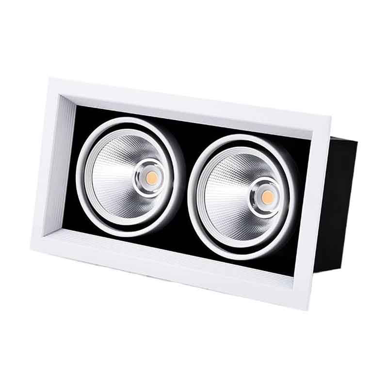 Spot encastrable orientable à grille KAZAGRILL DL – noir, 275 × 145 mm – vue 1