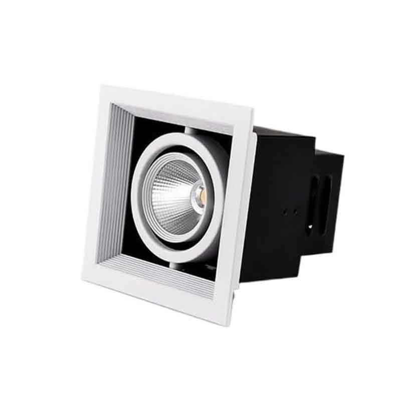 Spot encastrable orientable à grille KAZAGRILL DL – noir, 145 × 145 mm – vue 1