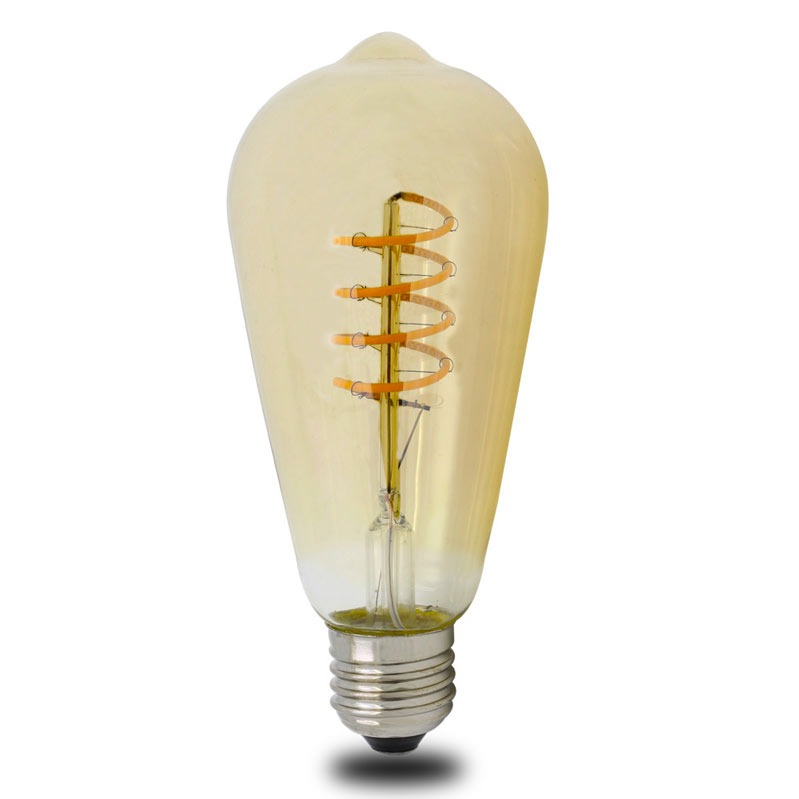 Ampoule LED filament E27 KAZAFIL BUTTE ST64 – dimmable, tire-bouchon, 4 W – vue 1