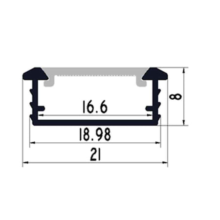 Profilé aluminium pour ruban LED LSP21-08 – vue 2