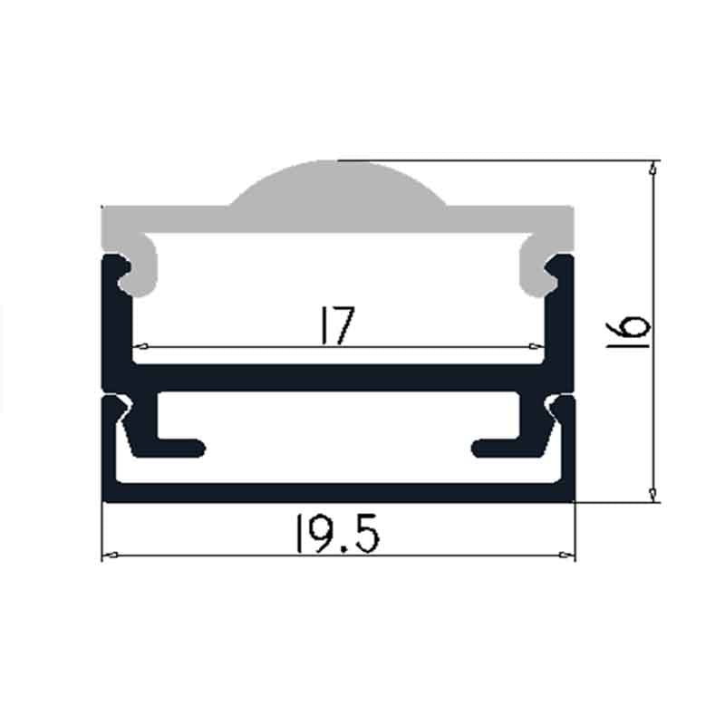 Profilé aluminium pour ruban LED LSP19.5-16 – vue 2