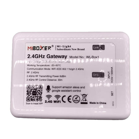 Passerelle Wifi MiBoxer – RGB et blanc réglable, radio 2,4 GHz – vue 1