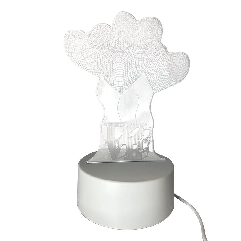 Lampe de chevet KAZAHEARTS – acrylique, blanc réglable, 3 W – vue 1