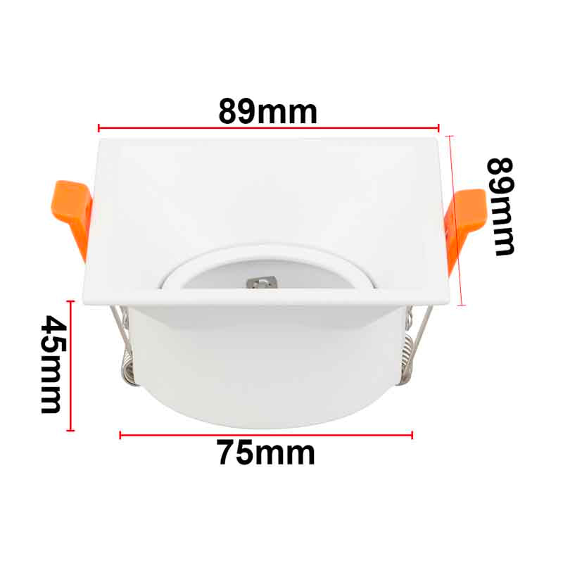 Collerette carrée SLF200S pour spot GU10 – 89 × 89 mm – vue 5