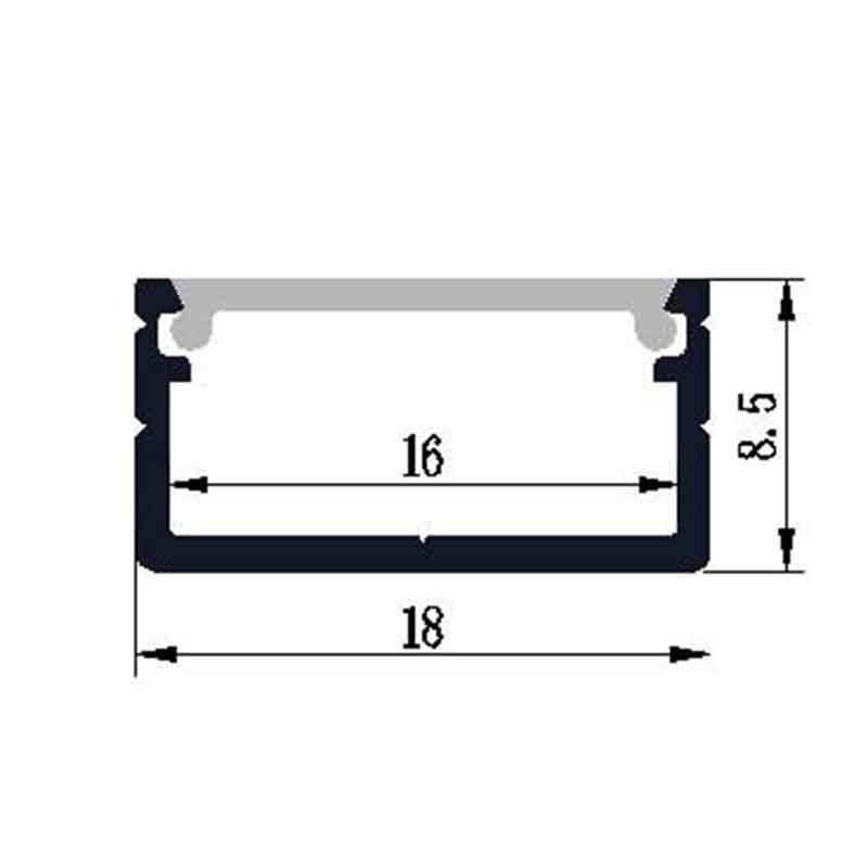 Profilé aluminium pour ruban LED LSP18-8.5 – vue 2