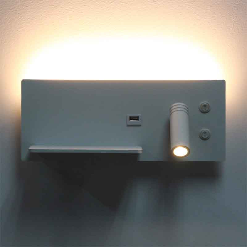 Liseuse murale LED KAZABED ALUK03 – USB, 10 W – vue 2