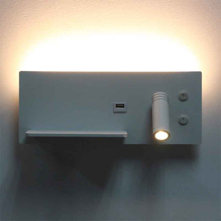 Liseuse murale LED KAZABED ALUK03 – USB, 10 W – vue 2