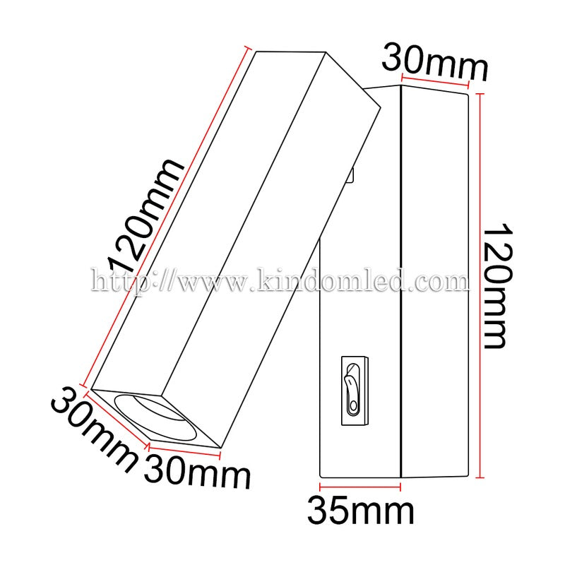 Liseuse murale LED KAZABED ALK01 – 3 W – vue 5