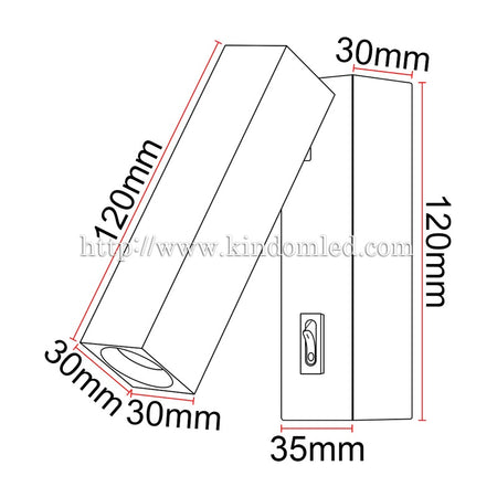 Liseuse murale LED KAZABED ALK01 – 3 W – vue 5
