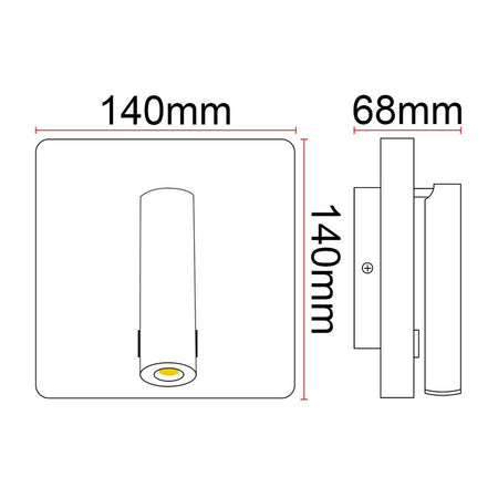 Liseuse murale LED KAZABED ALUK140S – 11 W – vue 4