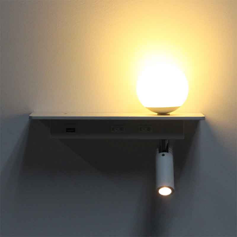 Liseuse murale LED KAZABED ALUK05 – USB, 8 W – vue 2