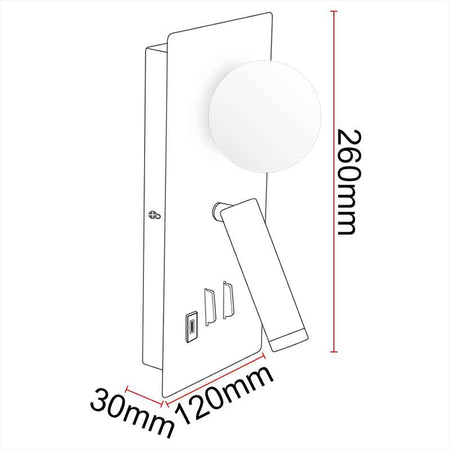 Liseuse murale LED KAZABED ALUK40 – USB, 6 W – vue 5
