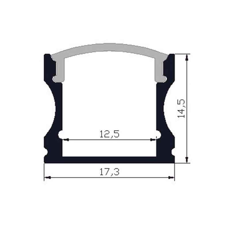 Profilé aluminium pour ruban LED KD-LSP17/25-14.5 – en saillie, encastrable – vue 4
