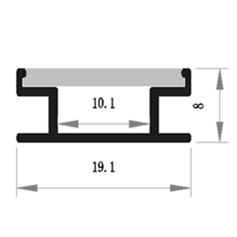 Profilé aluminium pour ruban LED LSP19-08 – vue 2
