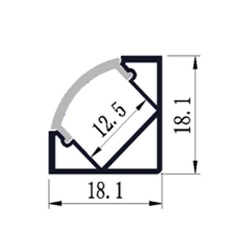 Profilé aluminium pour ruban LED LSP18-18 – vue 2