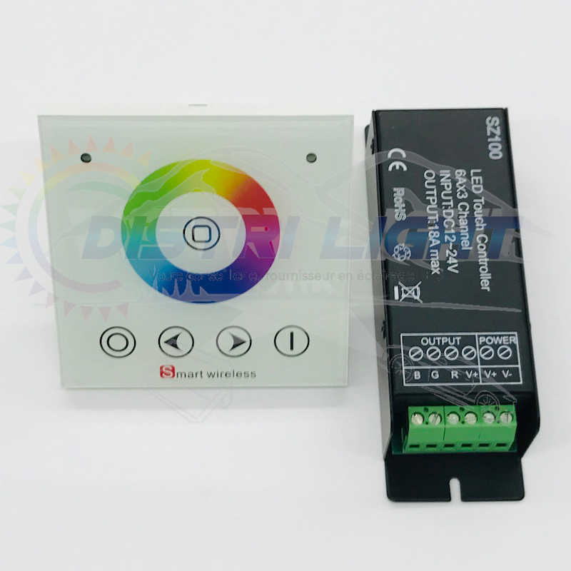 Contrôleur RGB sans fil avec interrupteur mural – 10 A × 3, 12 V – vue 1
