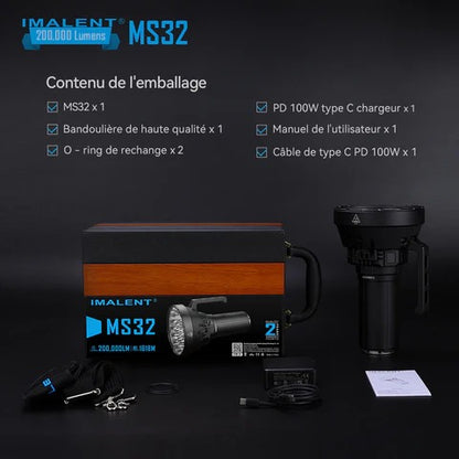 Lampe torche Imalent MS32 200000lm