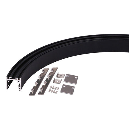 Profilé aluminium en arc pour ruban LED KAZARC R – noir – vue 1